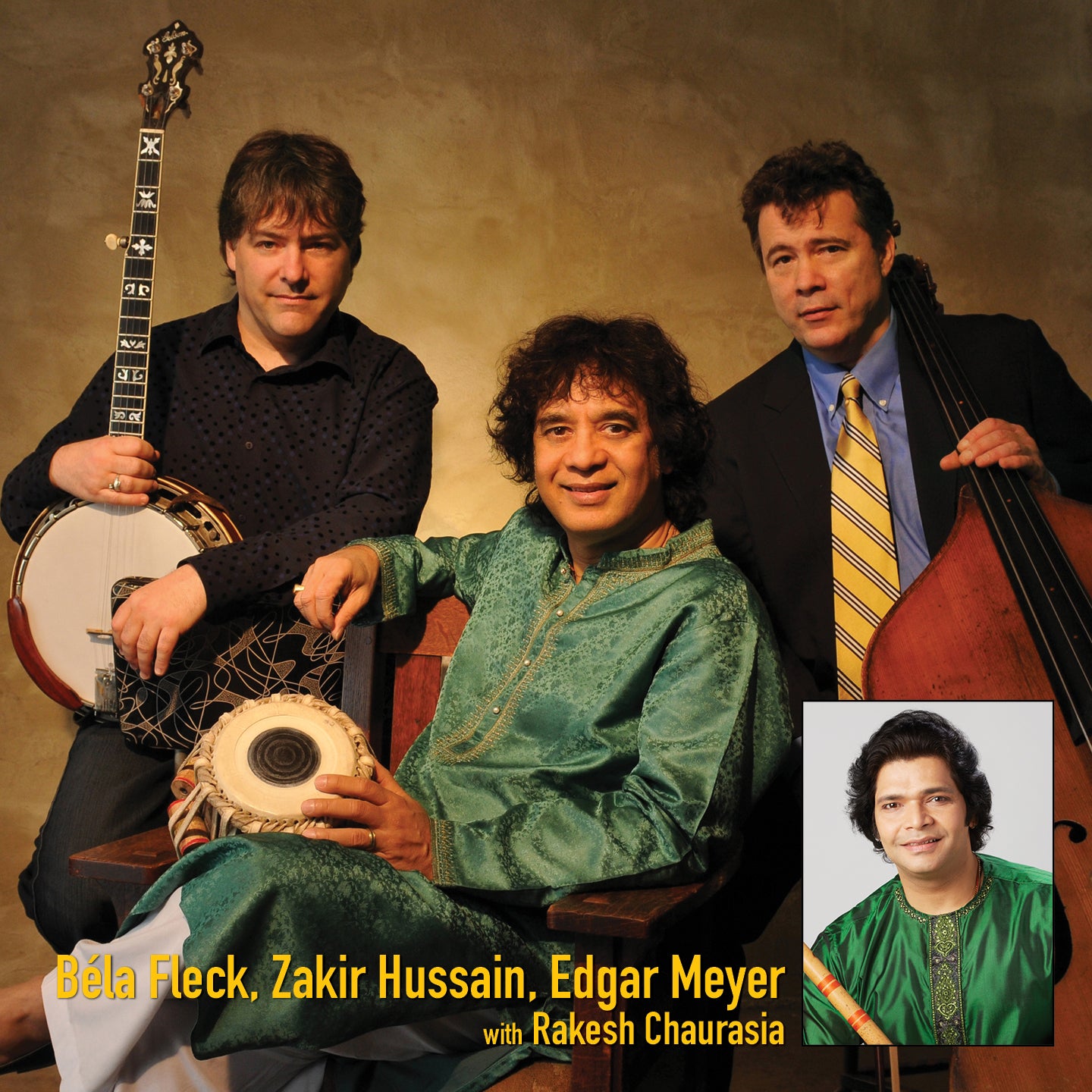 Béla Fleck, Zakir Hussain and Edgar Meyer CarolinaTix