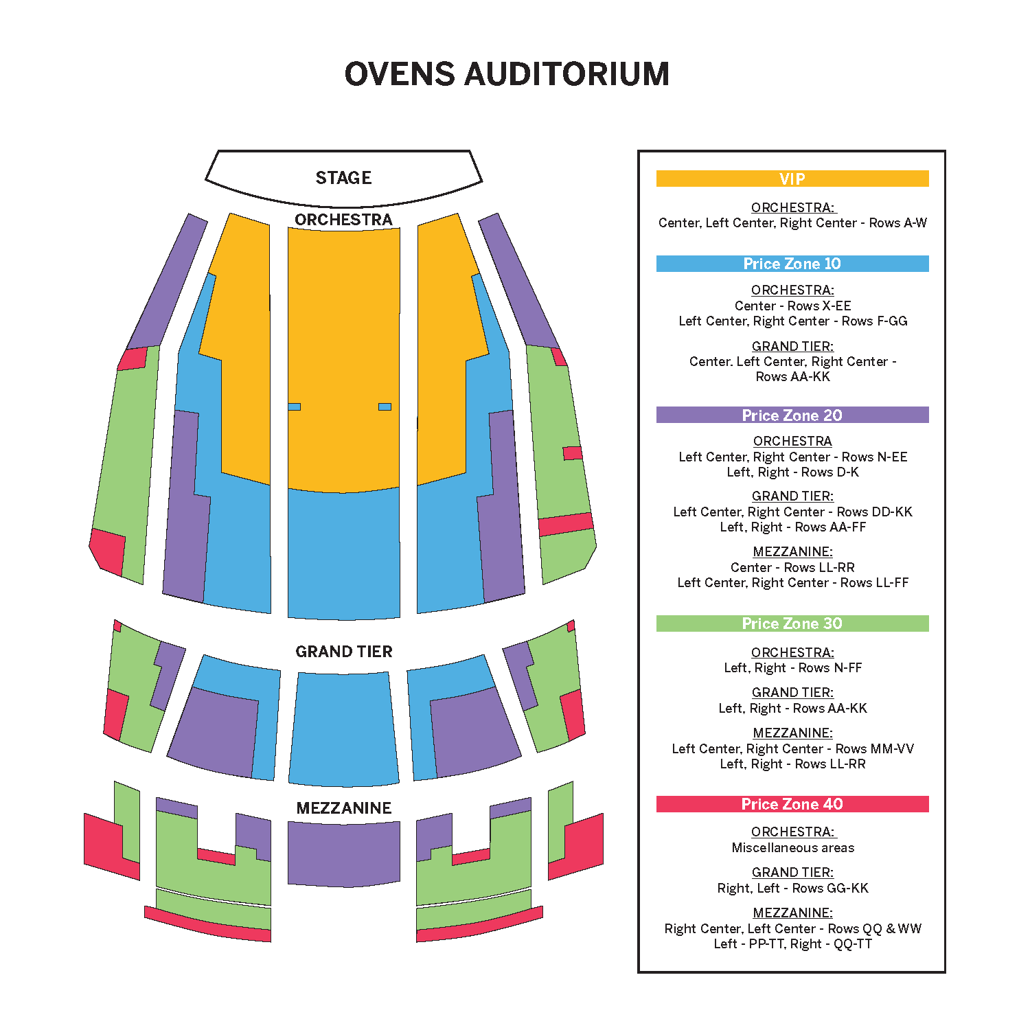 Ovens Auditorium Seating Chart View