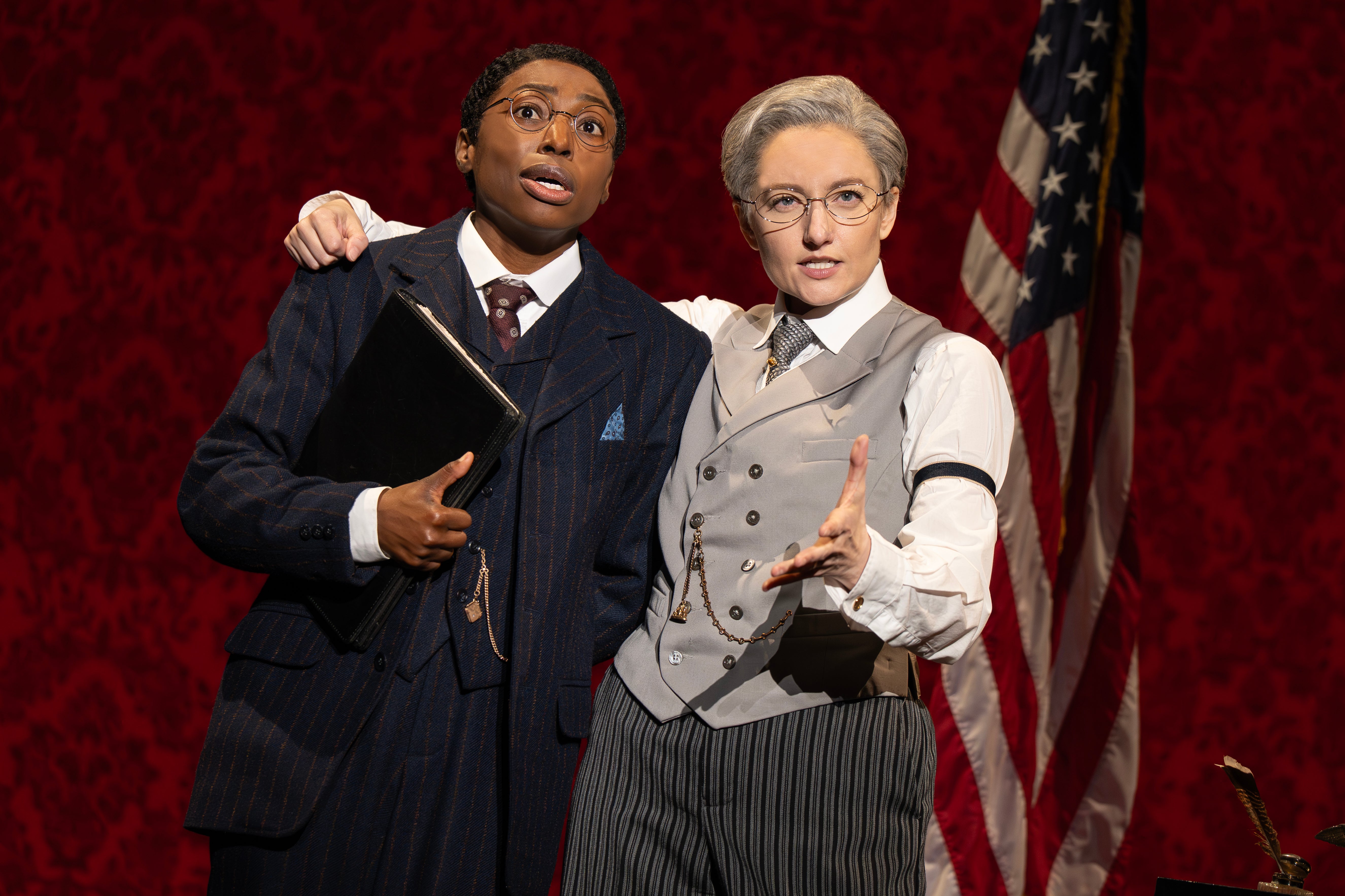 7 SUFFS Tour_Brandi Porter as Dudley Malone_ Jenny Ashman as President Woodrow Wilson.jpg