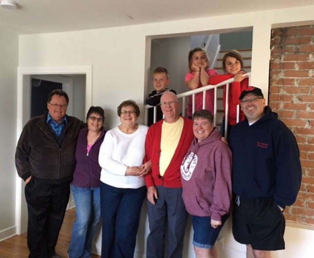 This is all I could find.  Second reunion in St. John, Newfoundland.  Left to right -- David Rogers, Carol Findlay (she took us home from the Lakewood Academy), Phyllis Knubel, Jim Knubel (the plane people), Allison and Gordon Head.jpg